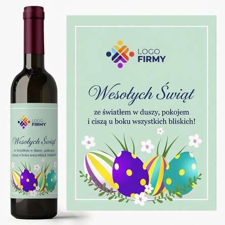Wino z indywidualnym nadrukiem z logo i napisem – Wesołych Świąt