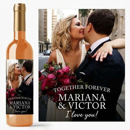 Personalised wine with text and photo - Precious moments