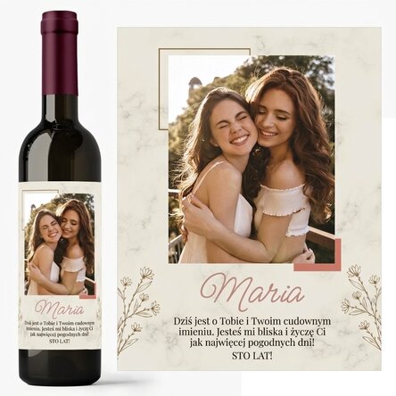 Wino z indywidualnym nadrukiem ze zdjęciem i dedykacją – Dla niej