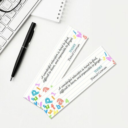 Personalised bookmark with name for teachers