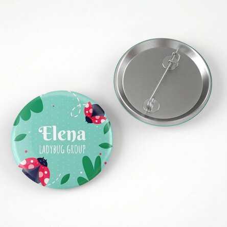 Personalised badge with text - Ladybird group