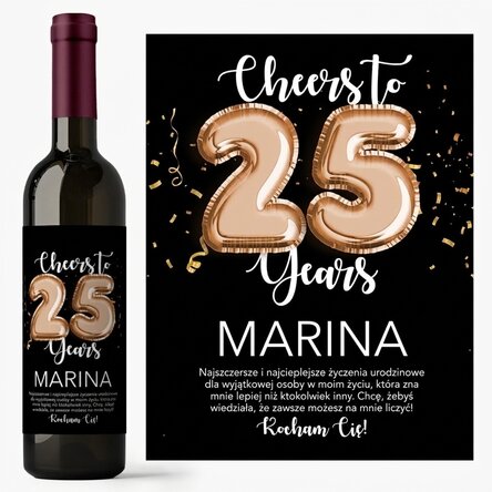 Wino z indywidualnym nadrukiem: numer, imię i wiadomość – Cheers to
