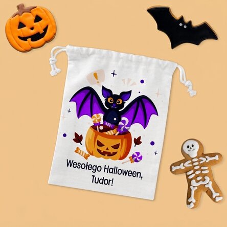 Mała torebka na prezenty z indywidualnym napisem – Halloween