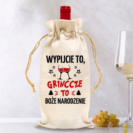 Spersonalizowana torba na butelkę wina – Drink up Grinches