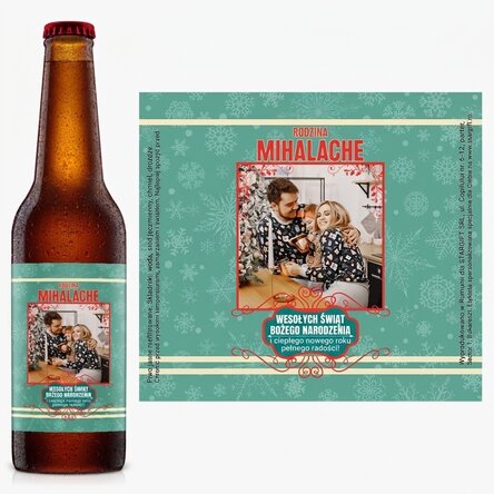 Piwo z własnym zdjęciem i napisem – Vintage Christmas