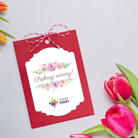 Spersonalizowany martisor do zasadzenia z logo i napisem – Pięknej wiosny!