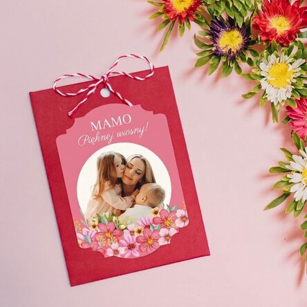 Spersonalizowany martisor do zasadzenia ze zdjęciem i wiadomością – Floral