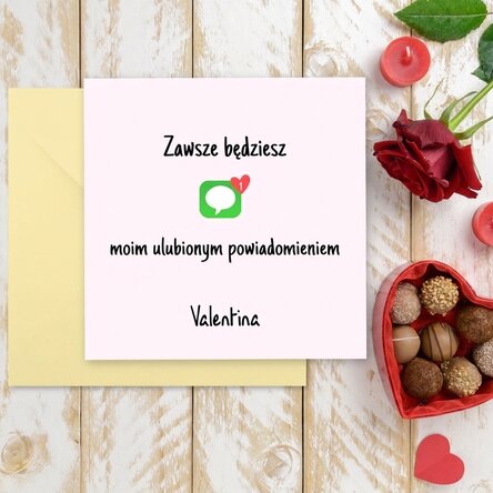 Spersonalizowana kwadratowa kartka dla par – Moje ulubione powiadomienie