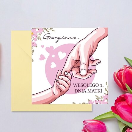 Spersonalizowana kwadratowa kartka z napisem – Mama