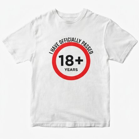 Custom cotton T-shirt with text - 18 years old