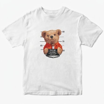 Bawełniana koszulka z nadrukiem – Prison teddy bear