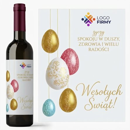 Wino z indywidualnym nadrukiem z logo i dedykacją – Wesołych Świąt Wielkanocnych