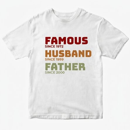 Personalised cotton T-shirt with text - Father's history