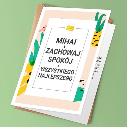 Spersonalizowana kartka z życzeniami z napisem – KEEP CALM and happy birthday