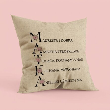 Spersonalizowana poduszka z napisem – „Taka jak moja mama” – W