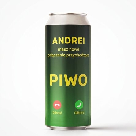 Piwo w puszce z indywidualnym nadrukiem – „Incoming call”