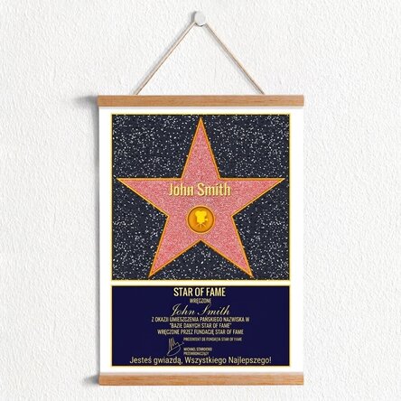 Spersonalizowany plakat z zawieszką – Star of Fame