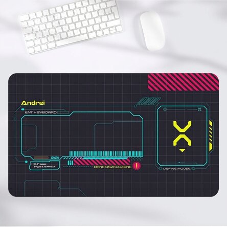Spersonalizowana podkładka pod mysz XXL z napisem – Gaming Sci-Fi