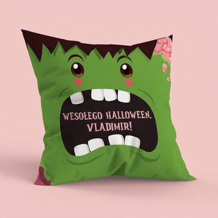 Spersonalizowana poduszka z napisem, duży rozmiar – Halloween