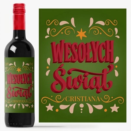 Wino z indywidualnym napisem – Merry Christmas