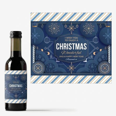 Mała buteleczka wina z indywidualnym napisem – Blue Christmas