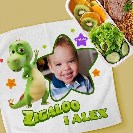 Ręcznik z imieniem i zdjęciem – Ja i Zigaloo