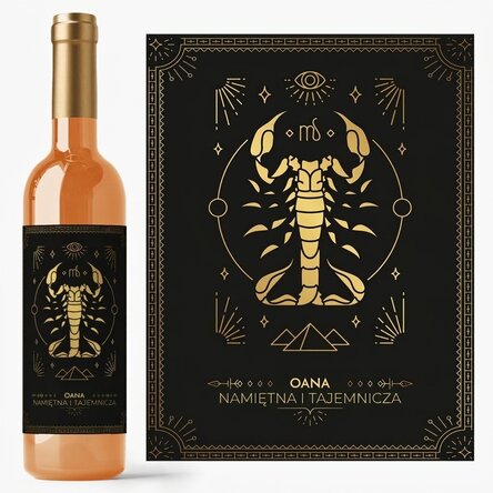 Wino z indywidualnym napisem i znakiem zodiaku – Skorpion