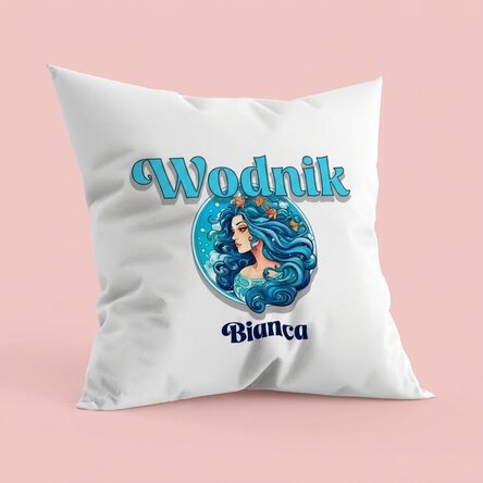 Poduszka z imieniem i znakiem zodiaku – Wodnik