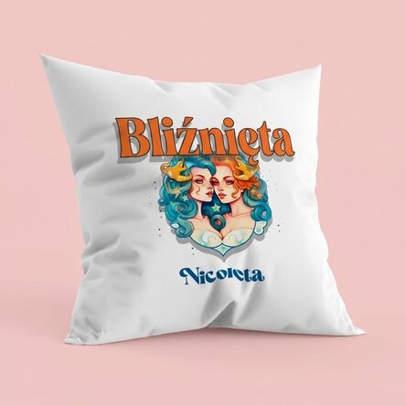 Poduszka z imieniem i znakiem zodiaku – Bliźnięta