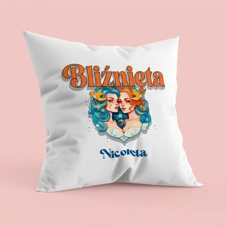 Poduszka z imieniem i znakiem zodiaku – Bliźnięta