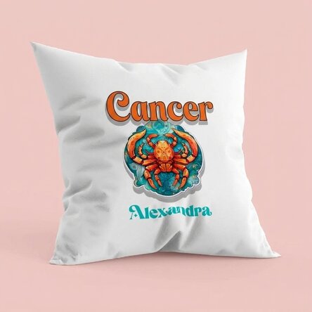 Personalised cushion with name and zodiac sign - Cancer