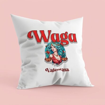 Poduszka z imieniem i znakiem zodiaku – Waga