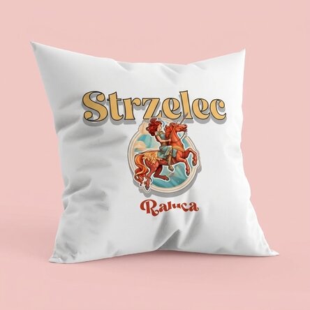 Poduszka z imieniem i znakiem zodiaku – Strzelec