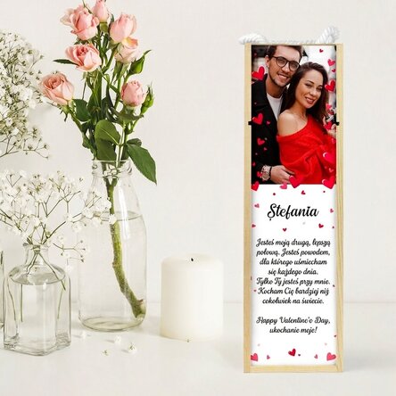 Spersonalizowane pudełko na wino ze zdjęciem i dedykacją – Love