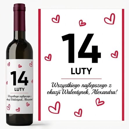Wino z indywidualnym napisem – Hearts
