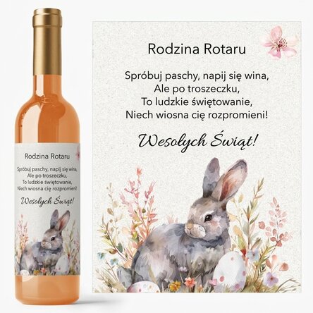 Wino z indywidualnym napisem na Wielkanoc – Cute Bunny