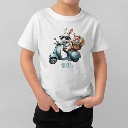 Bawełniana koszulka dla dzieci z imieniem – Cool bunny
