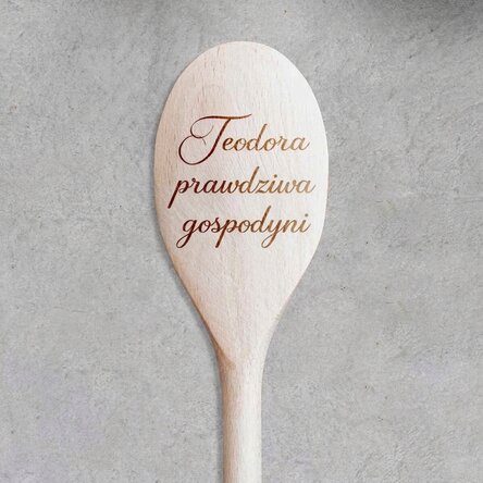 Drewniana łyżka z indywidualnym napisem – Gospodina