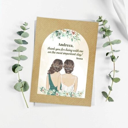 Personalised plantable favour with a message for bridesmaids