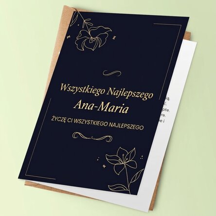 Spersonalizowana kartka z życzeniami z tekstem – Elegance