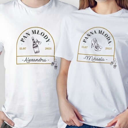 Bawełniana koszulka z indywidualnym nadrukiem na ślub – Vintage Love