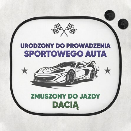 Spersonalizowana osłona przeciwsłoneczna do samochodu z napisem – „Born to drive”