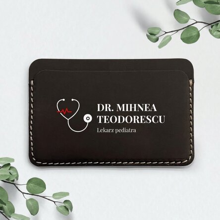 Spersonalizowany, kolorowy portfel skórzany z napisem – Medic
