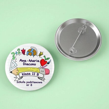 Spersonalizowana plakietka z imieniem i napisem – School time