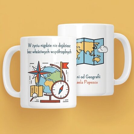 Spersonalizowany kubek z napisem – Nauczycielka geografii