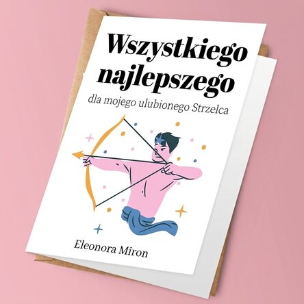 Spersonalizowana kartka z życzeniami z tekstem – znak zodiaku Strzelec