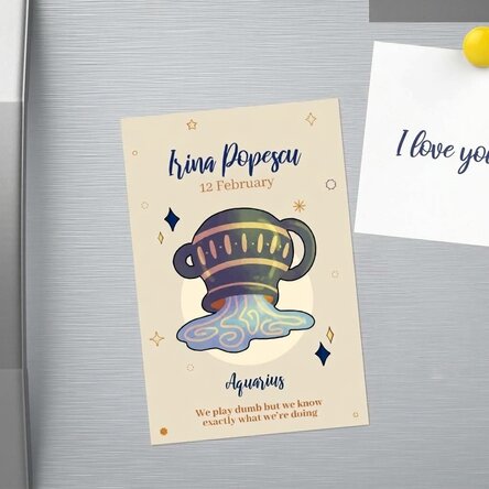 Spersonalizowany magnes 10 x 15 cm z napisem – znak zodiaku Wodnik