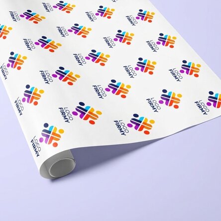 Papier do pakowania prezentów z nadrukowanym logo