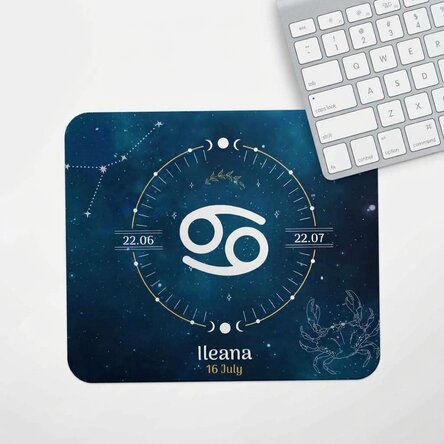 Spodek pod mysz z indywidualnym napisem – znak zodiaku Rak