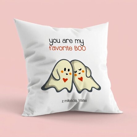 Spersonalizowana poduszka z napisem – Boo